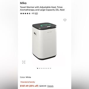 New in box! MIKO towel warmer